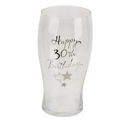 Milestones Beer Glass 30th Birthday