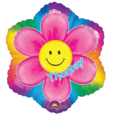 0106-18"FOIL SMILEY FLOWER THANKS