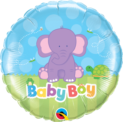 Baby Boy Elephant Standard Foil Balloon 18" / 45cm