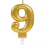 N18-Gold Number Candle 9 Sparkling Celebrations
