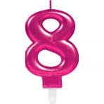 N21-Pink Number Candle 8 Sparkling Celebrations