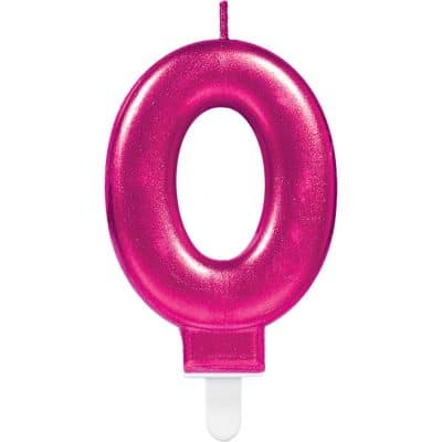 N21-Pink Number Candle 0 Sparkling Celebrations