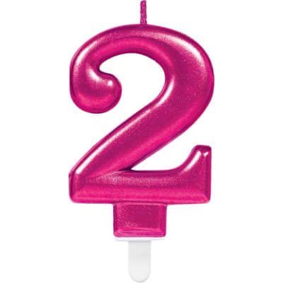 N21-Pink Number Candle 2 Sparkling Celebrations