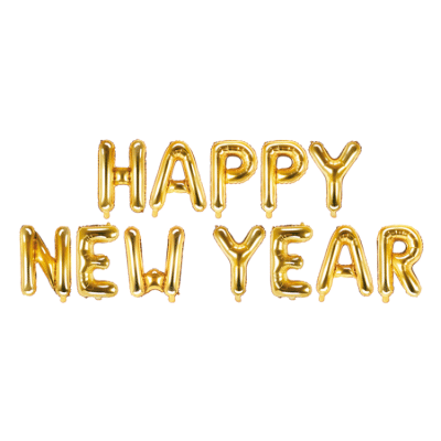 1960- Foil Balloon Happy New Year, 422x46 cm, gold