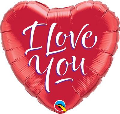B1890- 18"  HRT I LOVE YOU 
SCRIPT MODERN