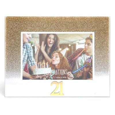 **MULTI 8** Gold Glitter / Acrylic Frame 5" x 3.5" - 21