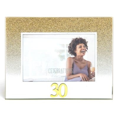**MULTI 8** Gold Glitter / Acrylic Frame 5" x 3.5" - 30