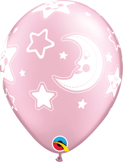 QX4113 -11" PRL PINK BABY MOON & STARS