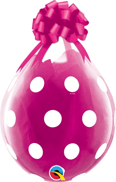PRINTED 18'' RND D.CLEAR BIG POLKA DOTS 10CT